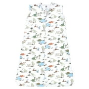 Hudson Baby Infant Boy Cotton Sleeveless Wearable Sleeping Bag, Sack, Blanket, Dinosaur Adventures, 0-6 Months